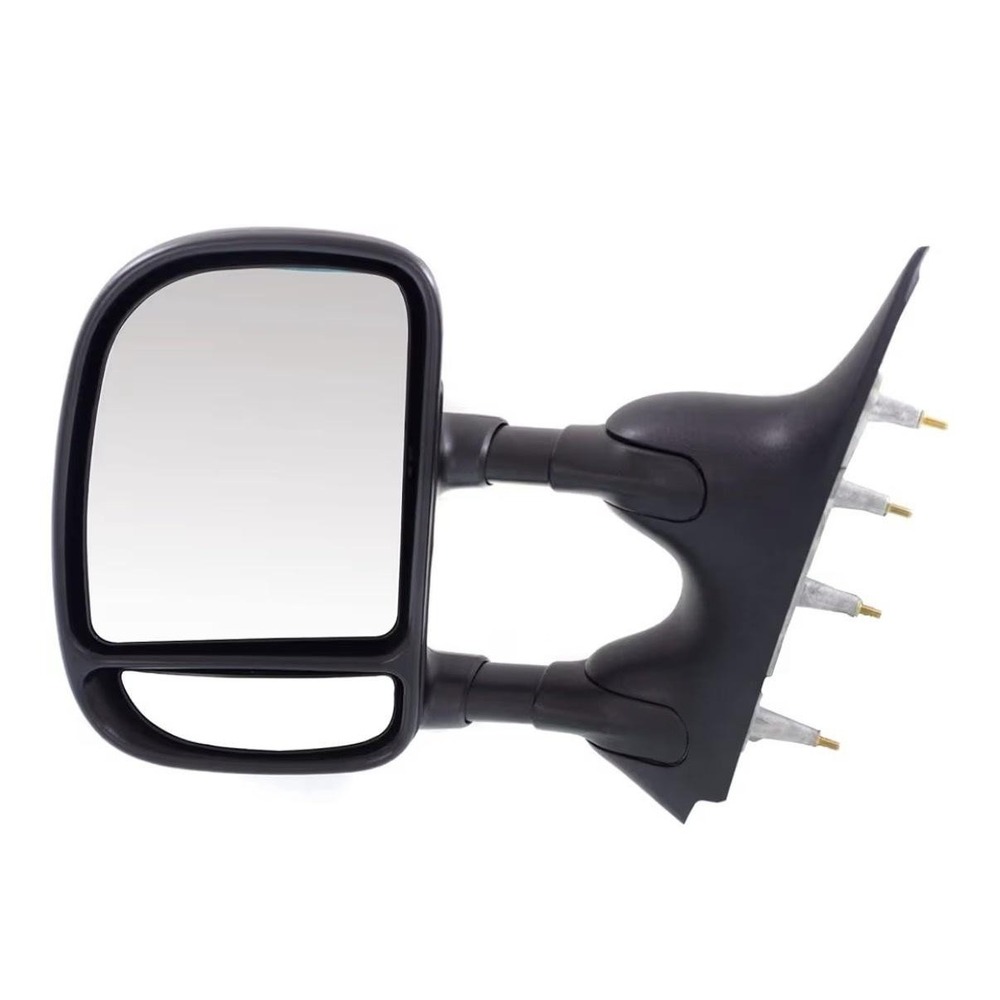 Van Towing Side Mirror Dual Arm Black‎ 4-Bolt Mount Chevy Express GMC Savana